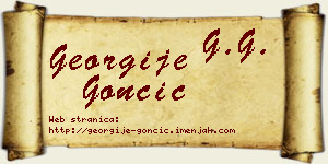 Georgije Goncić vizit kartica